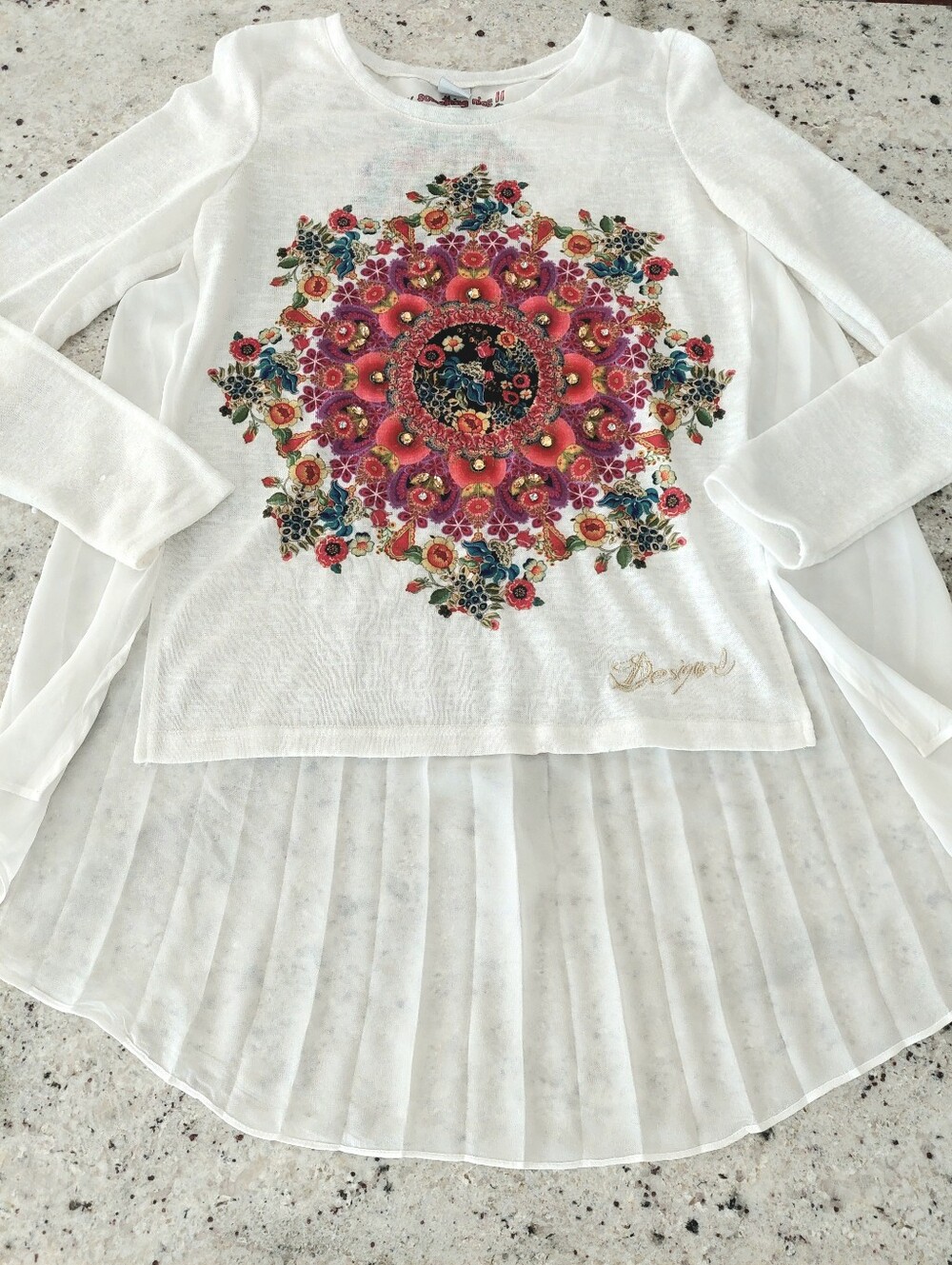 Desigual Prisca Mandala Hi-Low Tunic Top Size S - Picture 14 of 16